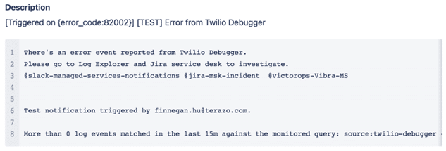 Twilio Debugger Screenshot