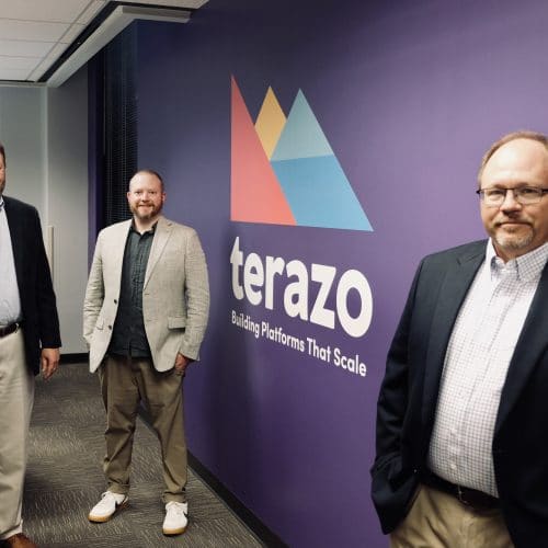 From left to right: Terazo Chief Financial Officer George Boatright, Chief Digital Officer Chris Busse, and Chief Executive Officer Mark Wensell