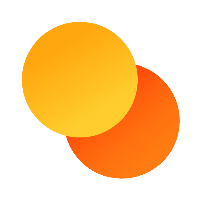 yellow circle overlaying orange circle vector