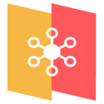 hub and spoke on yellow and orange background