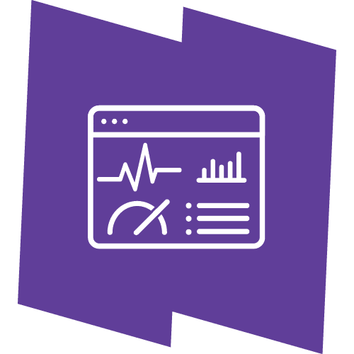 dashboard vector image on purple background