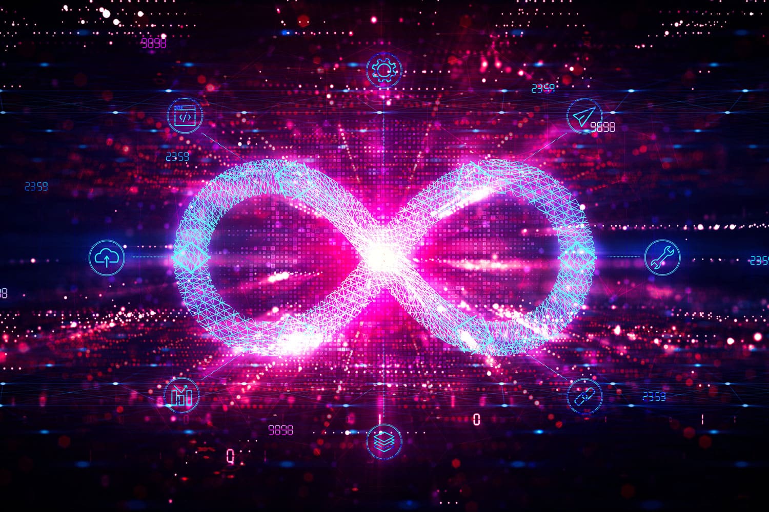 pink and black infinity loop
